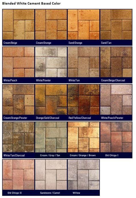 las vegas pavers color chart.